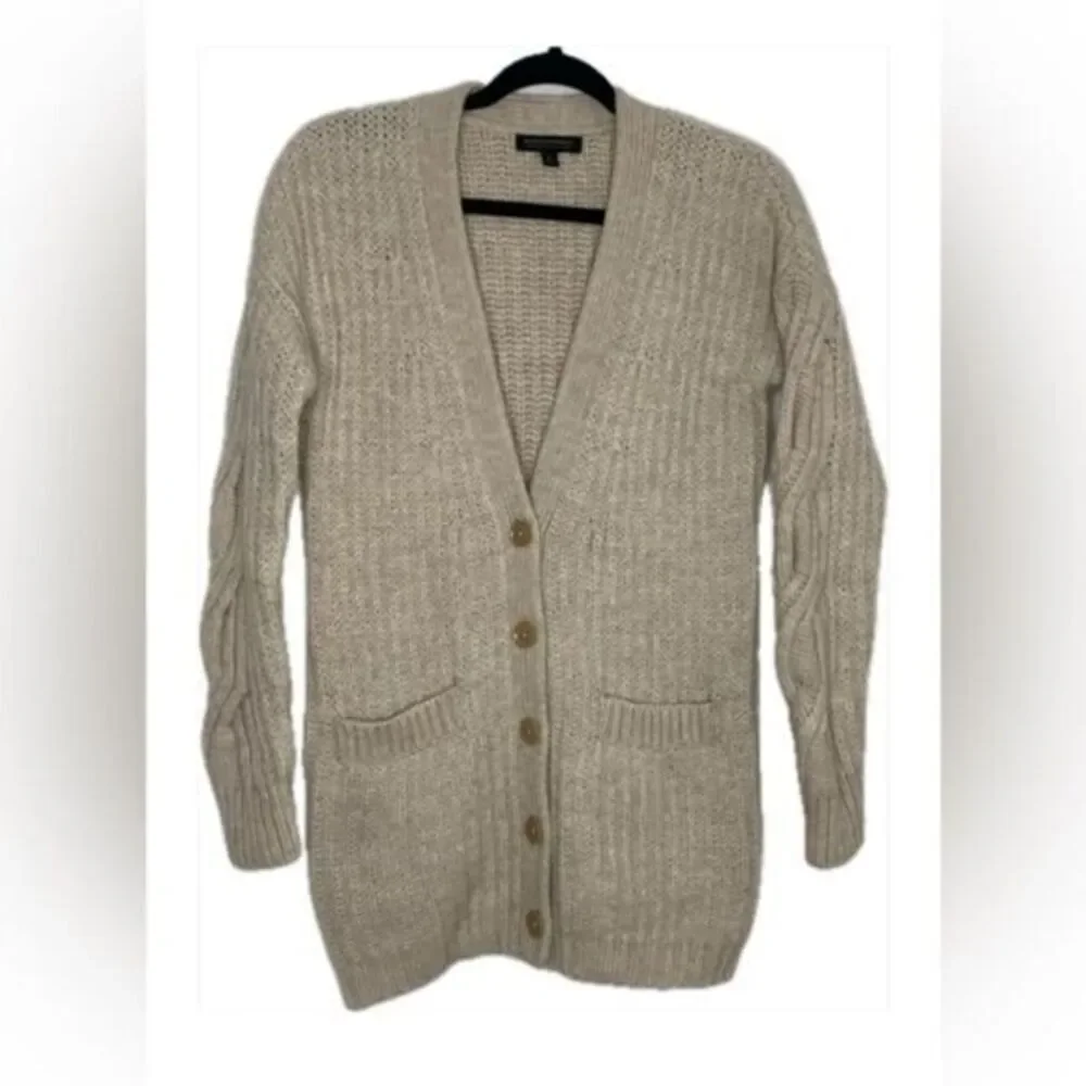 J.Crew Sand Color Cable Sleeved Warm Alpaca Sweater N025‎